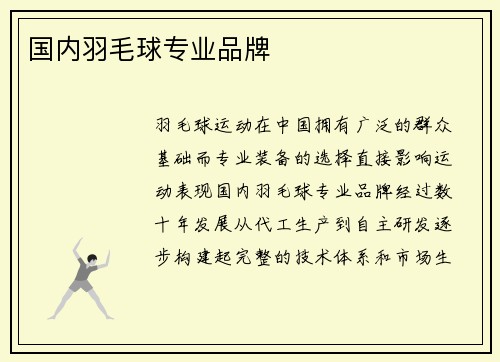 国内羽毛球专业品牌